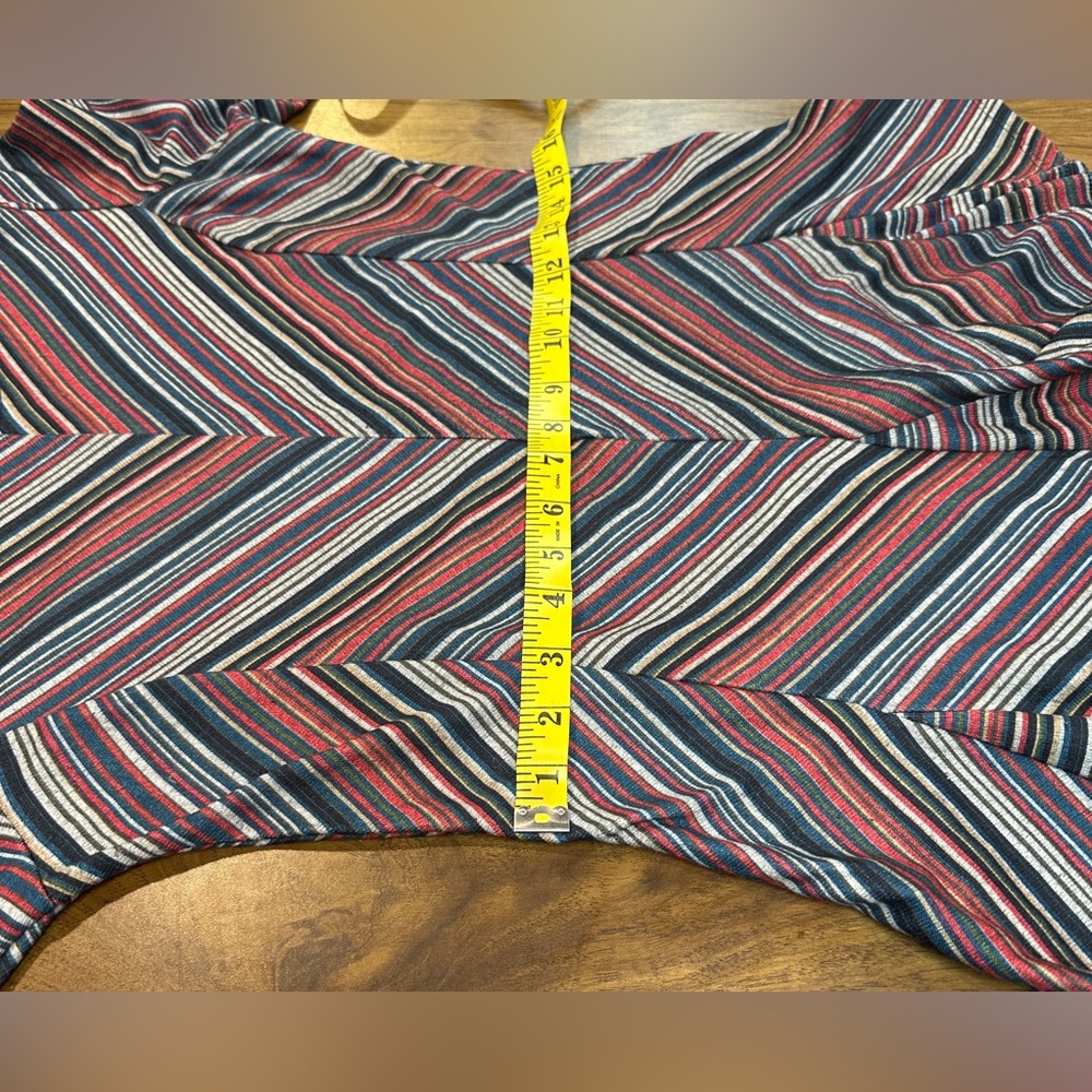 Keren Hart Sweater Multi Color Striped Chevron Pattern 3/4 Sleeves Women’s Sz M - Picture 5 of 9